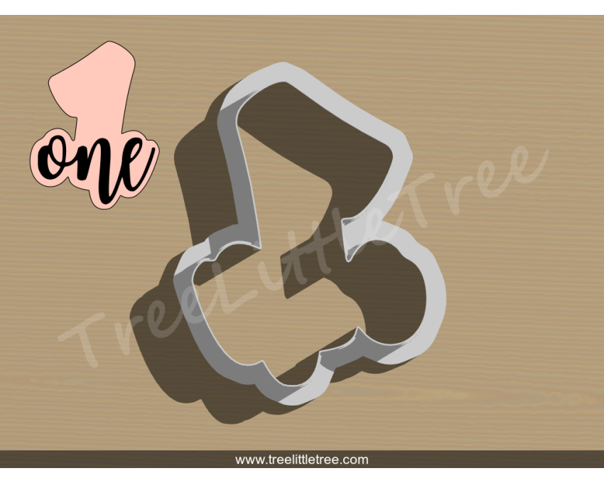 Lettered Number One Cookie Cutter. Number Cookie Cutter
