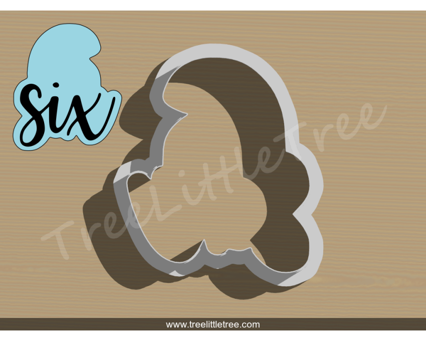 Lettered Number Six Cookie Cutter. Number Cookie Cutter