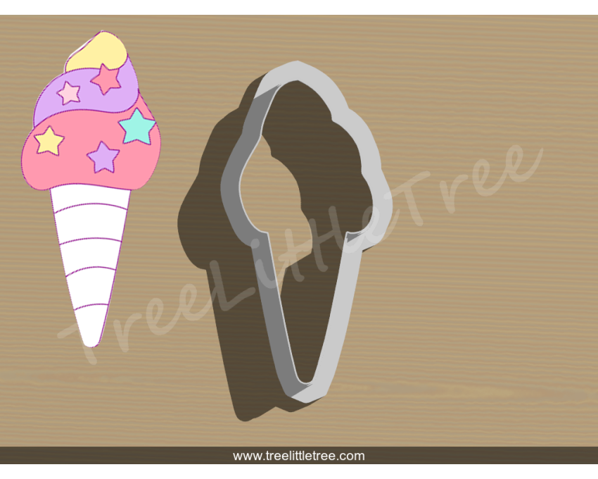 Unicorn Ice cream Cookie Cutter. Unicorn Cookie Cutter