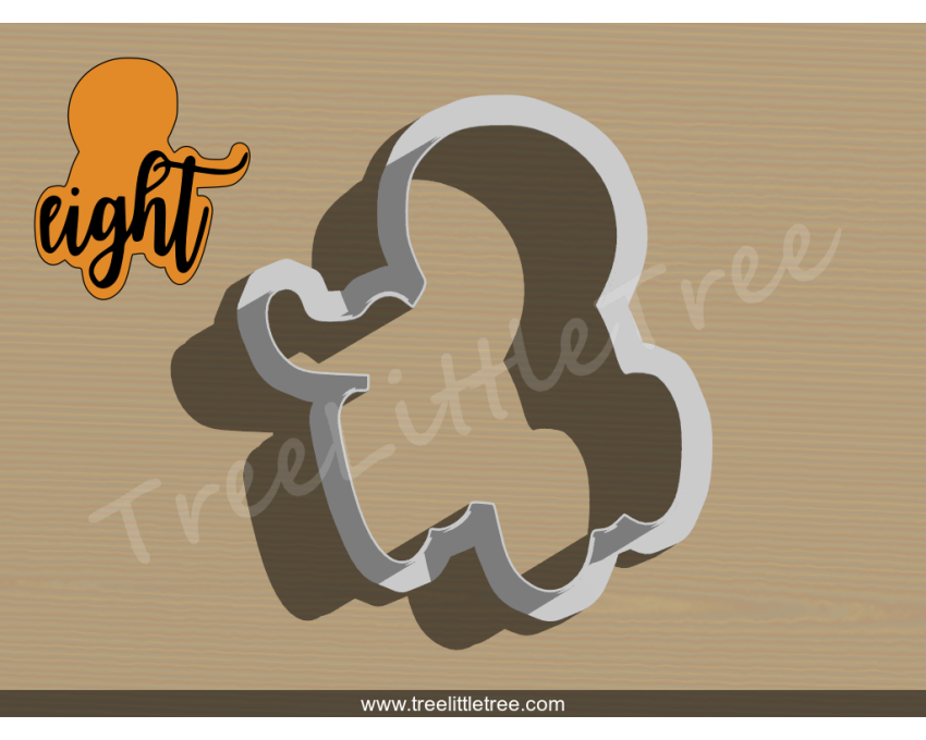 Lettered Number Eight Cookie Cutter. Number Cookie Cutter