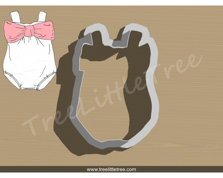 Baby Girl Onesie Style 3 Cookie Cutter. Baby Shower Cookie Cutter. 