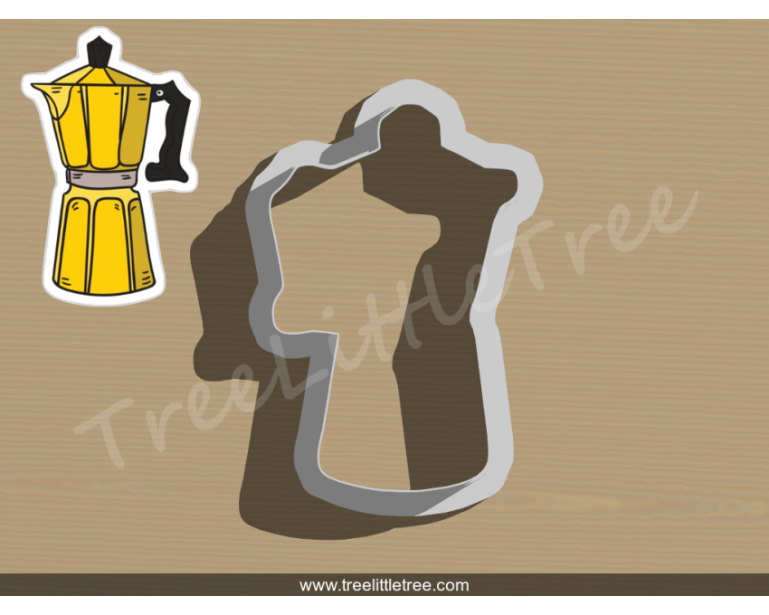 Italian Coffee Maker Cookie Cutter. Coffee Maker Cookie Cutter. Food Cookie Cutter. 