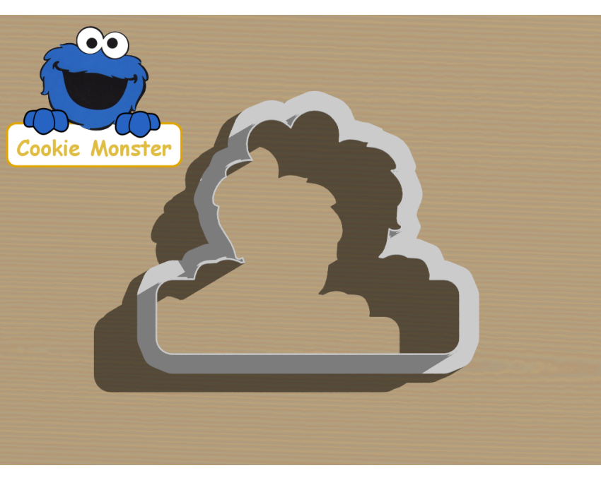 Cookie Monster with Sign Cookie Cutter. Cartoon Cookie Cutter. Sesame Street Cookie Cutter
