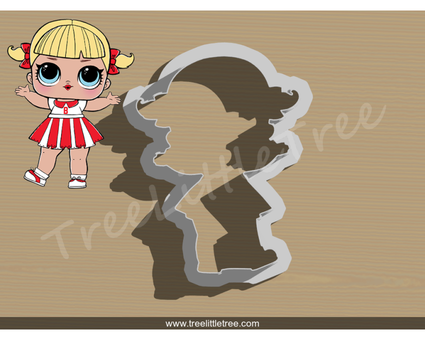 Cheer Captain Full Body Cookie Cutter. LOL Dolls Cookie Cutter