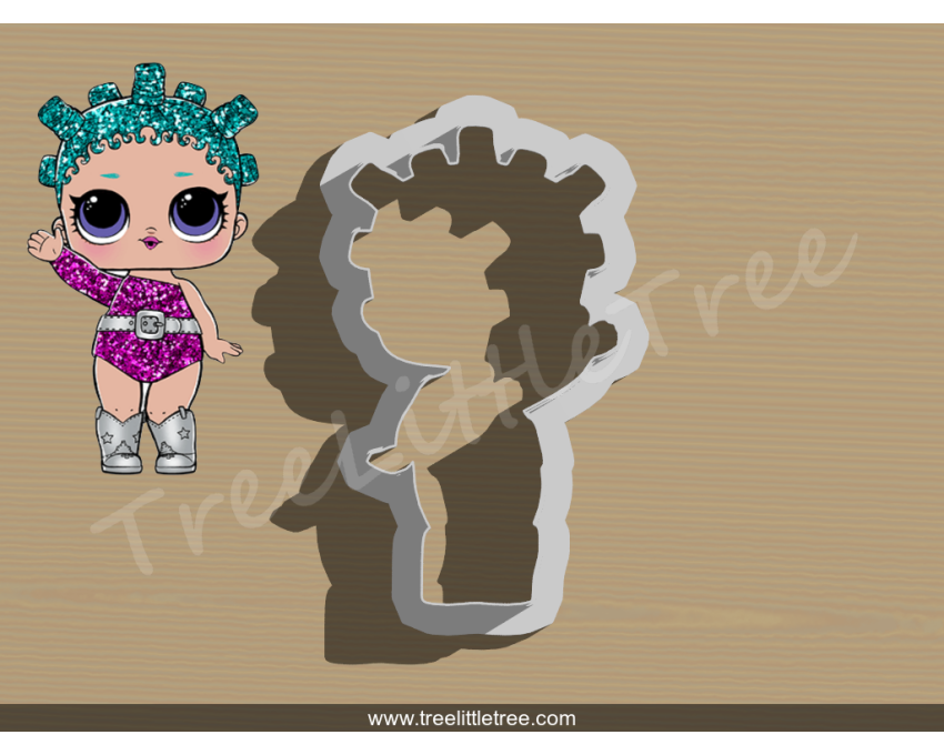 Cosmic Queen Full Body Cookie Cutter. LOL Dolls Cookie Cutter
