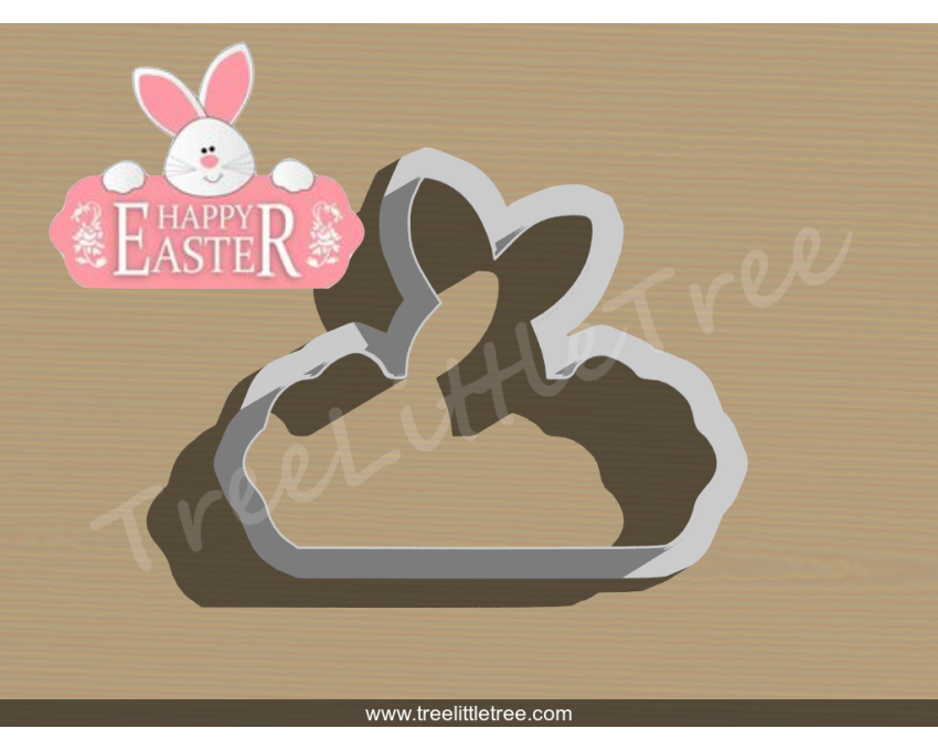 Bunny Plaque Cookie Cutter. Easter Cookie Cutter