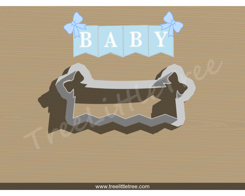 Baby Banner Cookie Cutter. Baby Shower Cookie Cutter
