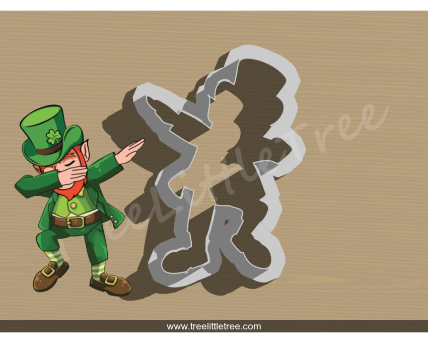 Dabbing Leprechaun Cookie Cutter. St Patrick's Day Cookie Cutter