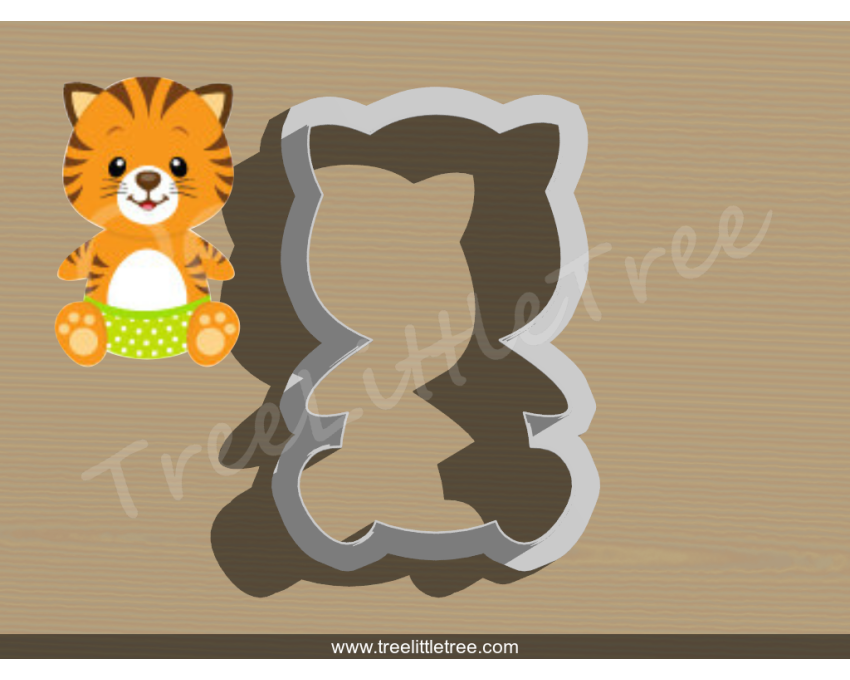 Baby Tiger Cookie Cutter. Baby Shower Cookie Cutter. Jungle Baby  Cookie Cutter