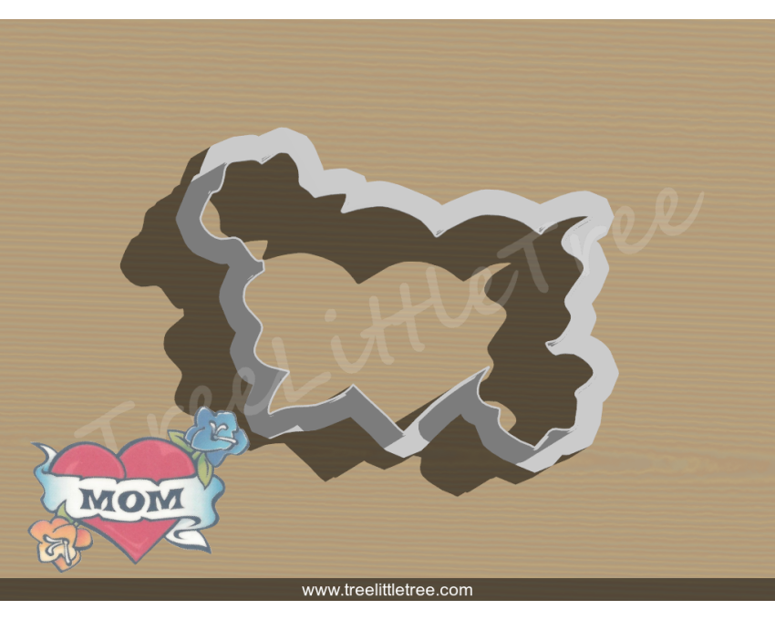 Heart Banner Cookie Cutter. Valentine's day Cookie Cutter. Mother's day Cookie Cutter