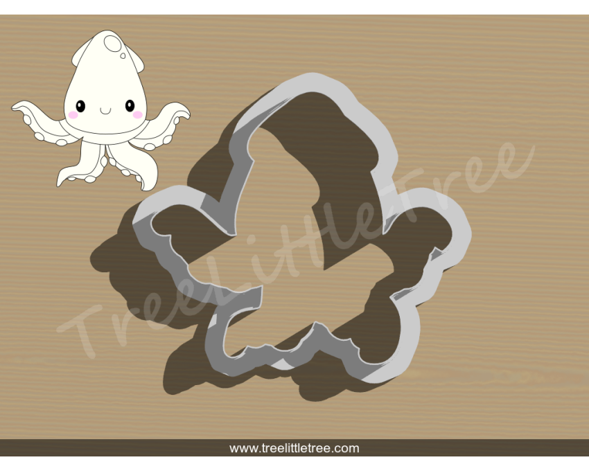 Cute Squid Cookie Cutter.  Animal Cookie Cutter