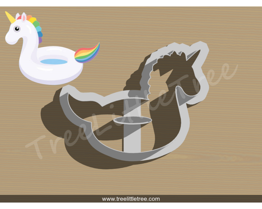 Unicorn Floatie Detailed Cookie Cutter. Unicorn Cookie Cutter. Summer Season Cookie Cutter