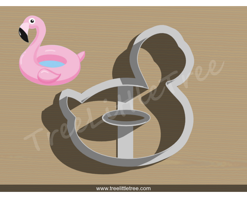 Flamingo Floatie Detailed Cookie Cutter. Floatie Cookie Cutter. Summer Season Cookie Cutter