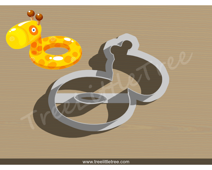 Giraffe Floatie Detailed Cookie Cutter. Floatie Cookie Cutter. Summer Season Cookie Cutter