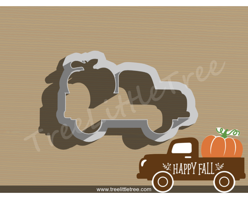 Pumpkin Truck Style 2 Cookie Cutter. Thanksgiving Cookie Cutter. Fall Season Cookie Cutter. 