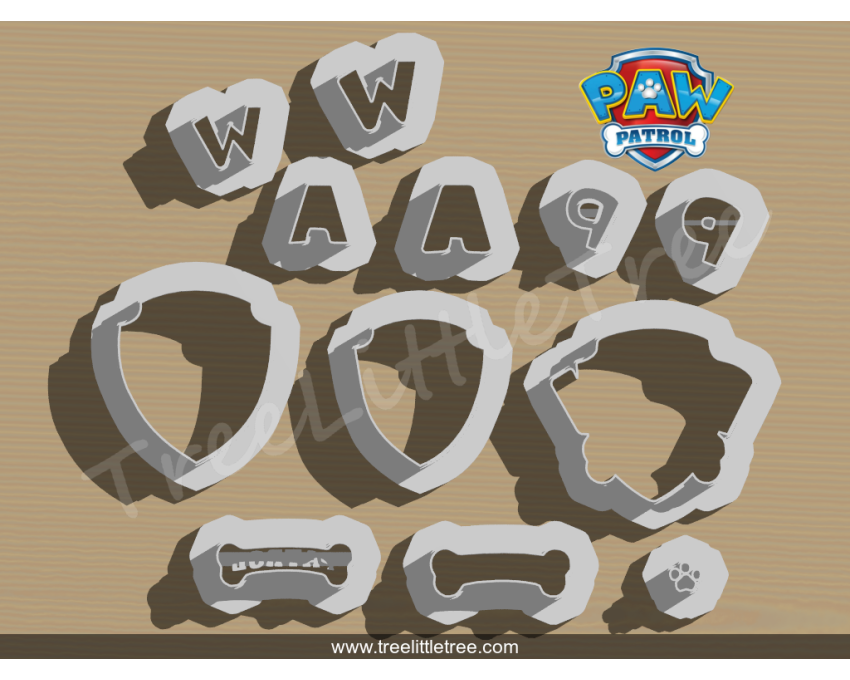 Team Badge Fondant Cutter. Cartoon Fondant Cutter. PAW Patrol Fondant Cutter