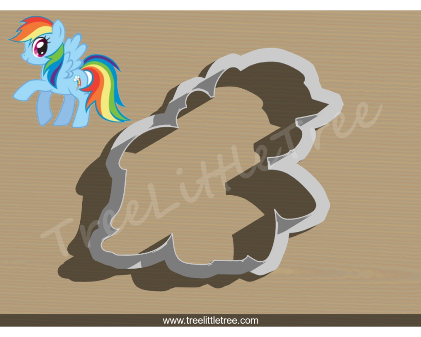 Rainbow Dash Cookie Cutter. My Little Pony Cookie Cutter.  Cartoon Cookie Cutter