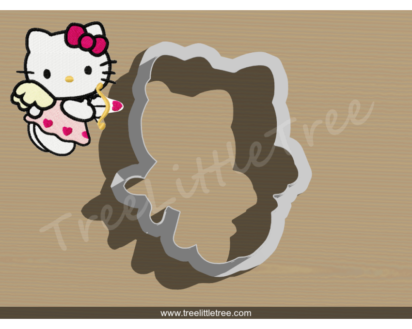Cupid Hello Kitty Cookie Cutter. Valentine's day Cookie Cutter. Hello Kitty Cookie Cutter