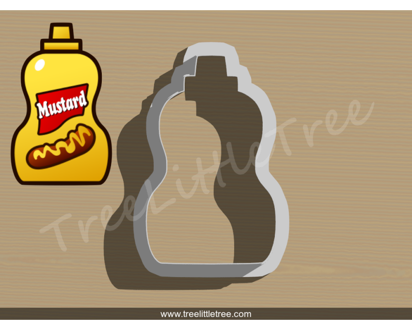 Mustard Bottle Cookie Cutter. Summer Season Cookie Cutter. BBQ Cookie Cutter