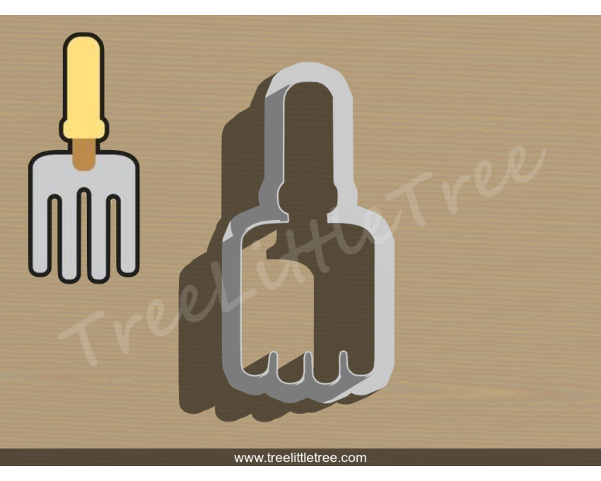 Hand Rake Cookie Cutter. Garden Theme Cookie Cutter