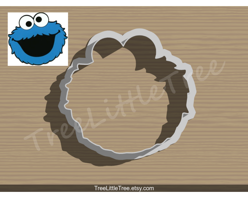 Cookie Monster Cookie Cutter. Cartoon Cookie Cutter. Sesame Street Cookie Cutter