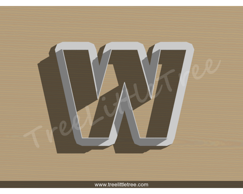 Letter W Cookie Cutter. Alphabet Cookie Cutter