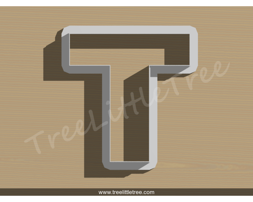 Letter T Cookie Cutter. Alphabet Cookie Cutter
