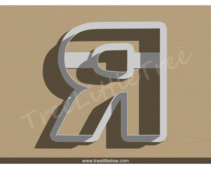 Letter R Cookie Cutter. Alphabet Cookie Cutter
