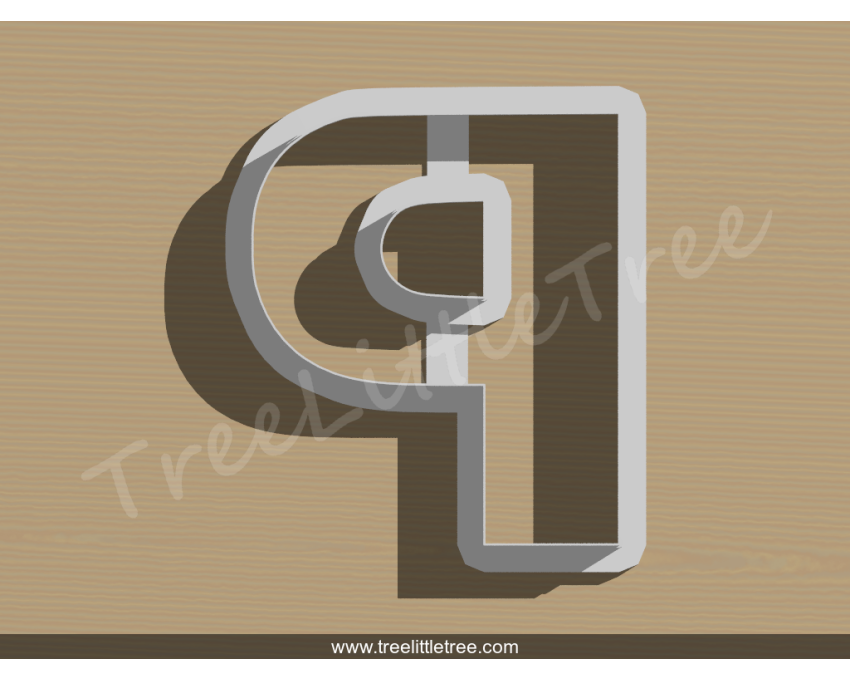 Letter P Cookie Cutter. Alphabet Cookie Cutter