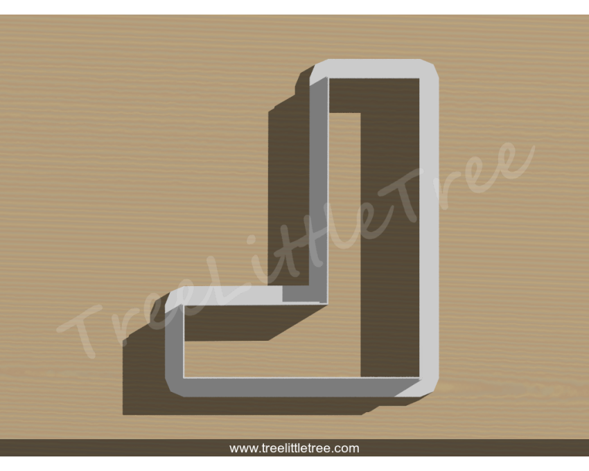 Letter L Cookie Cutter. Alphabet Cookie Cutter