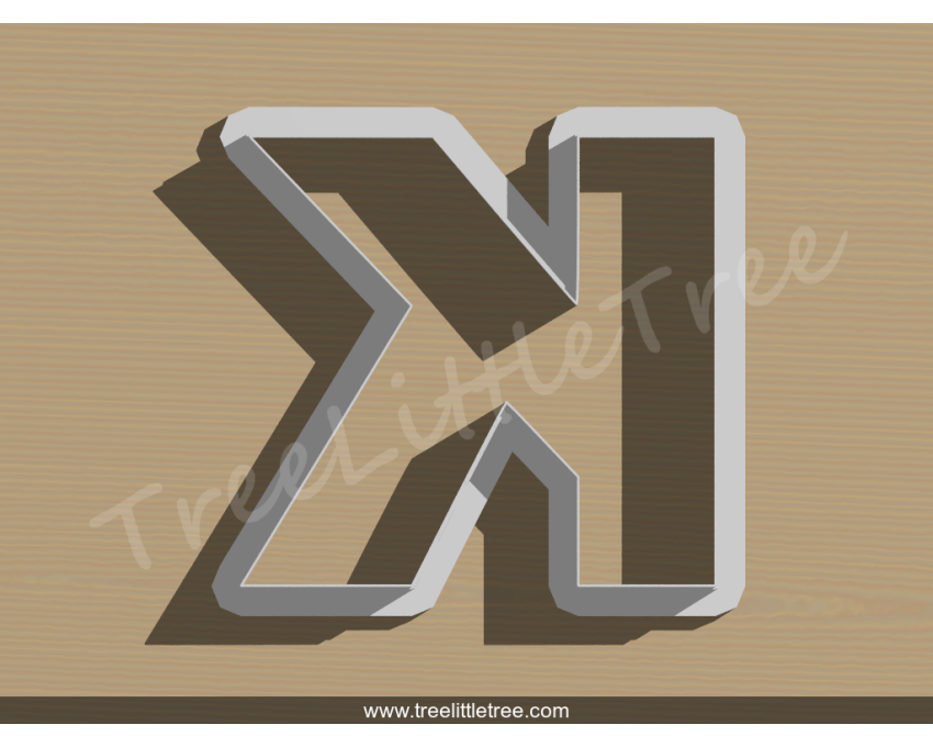 Letter K Cookie Cutter. Alphabet Cookie Cutter