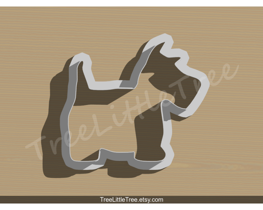 Highland Terrier Dog Cookie Cutter. Pet Cookie Cutter