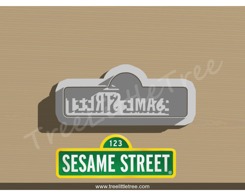 Street Sign Cookie Cutter and Stamp Set. Sesame Street Cookie Cutter