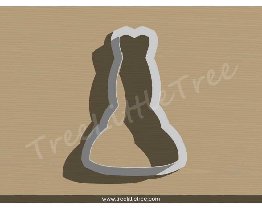 Wedding Dress Style 8 Cookie Cutter. Wedding Cookie Cutter