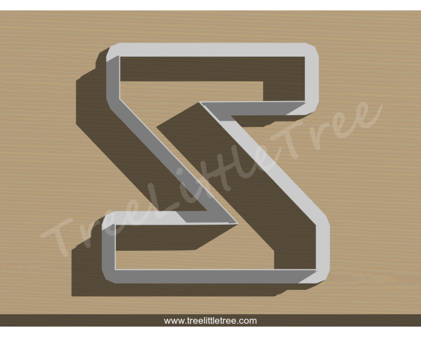 Letter Z Cookie Cutter. Alphabet Cookie Cutter