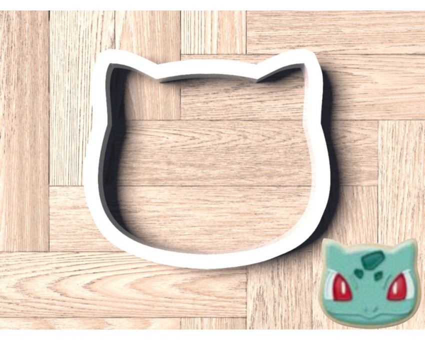 Bulbasaur Head Cookie Cutter. Pokemon Cookie Cutter