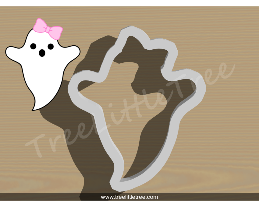 Boo with Bow Cookie Cutter. Halloween Cookie Cutter. 