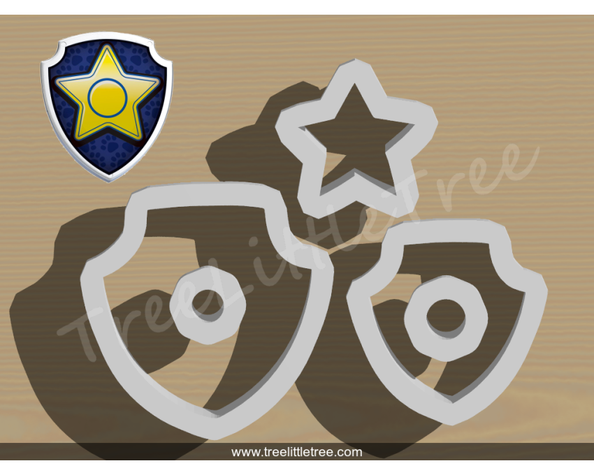 Chase Badge Fondant Cutter. Cartoon Fondant Cutter. PAW Patrol Fondant Cutter