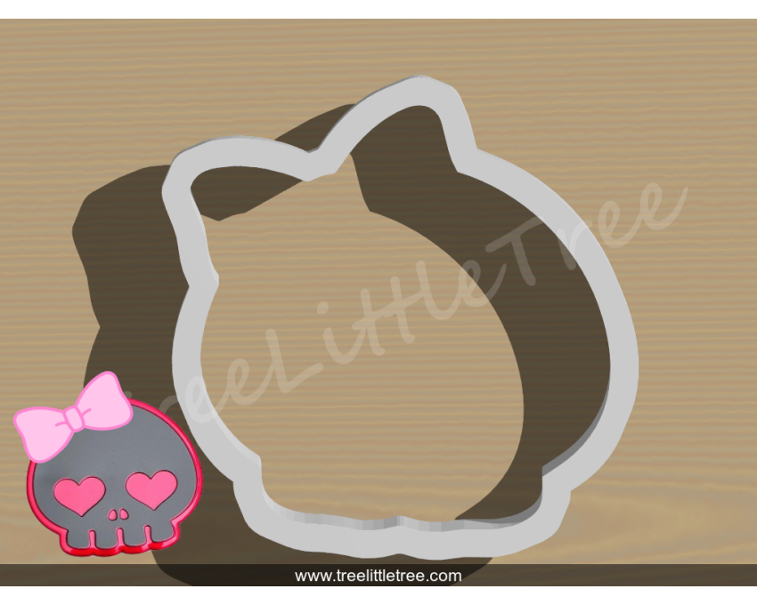 Skull with Bow Cookie Cutter. Halloween Cookie Cutter. 