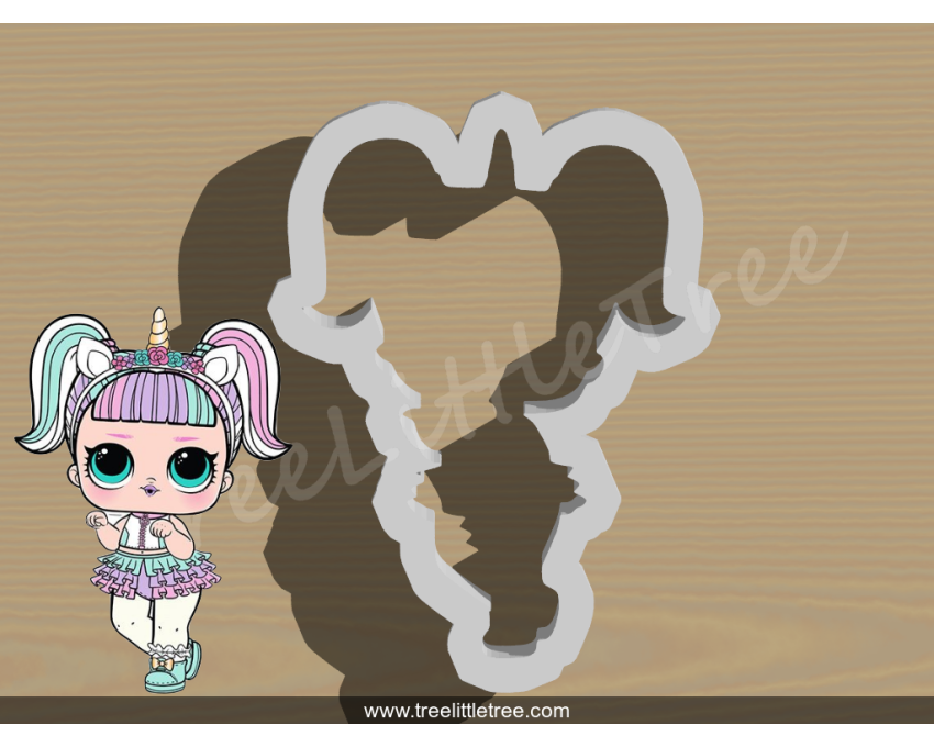 Unicorn Doll Full Body Cookie Cutter. LOL Dolls Cookie Cutter. Unicorn Cookie Cutter