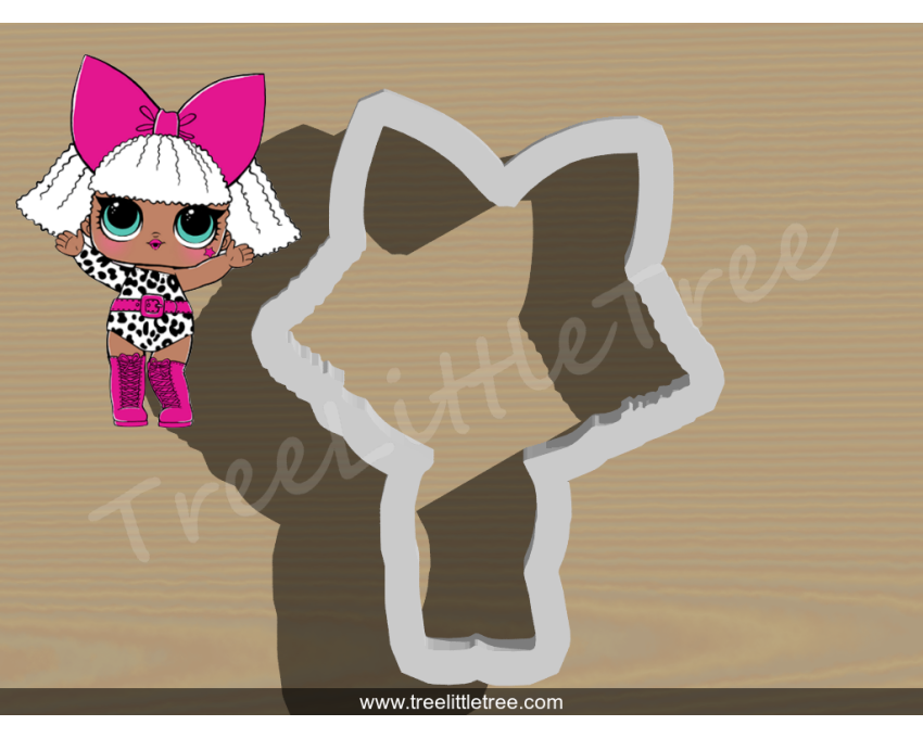 Diva Full Body Cookie Cutter. LOL Dolls Cookie Cutter