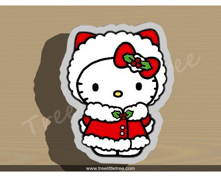 Christmas Hello Kitty Style 3 Cookie Cutter. Christmas Cookie Cutter.  Cartoon Cookie Cutter