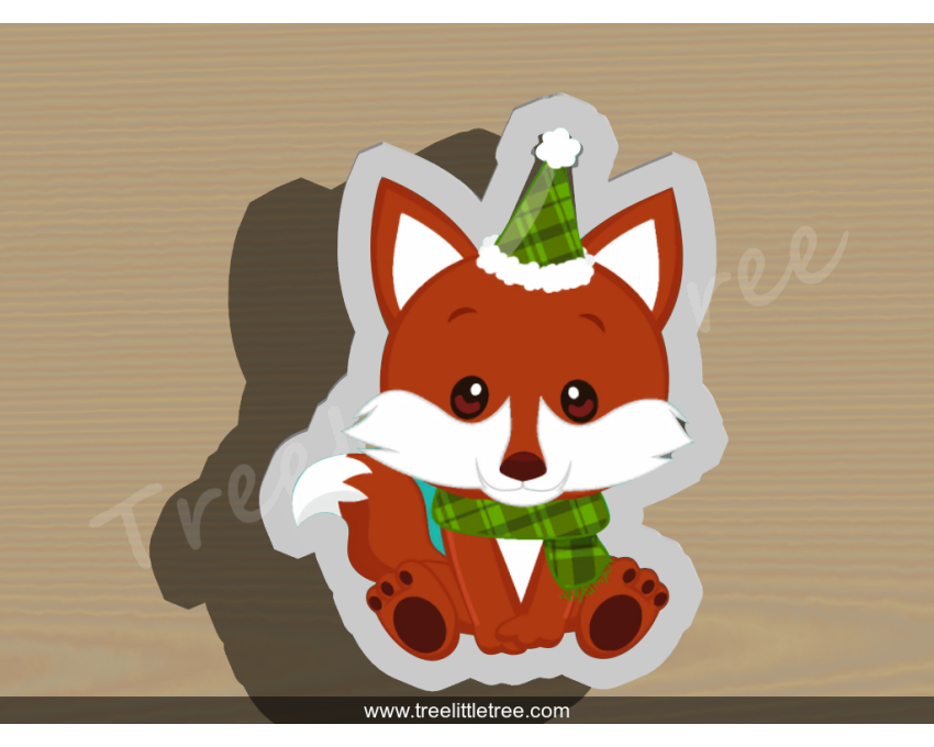 Christmas Fox Cookie Cutter. Christmas Cookie Cutter.  Animal Cookie Cutter