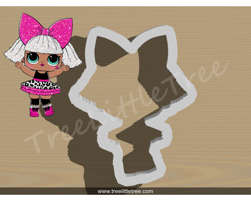 Diva Glitter Full Body Cookie Cutter. LOL Dolls Cookie Cutter