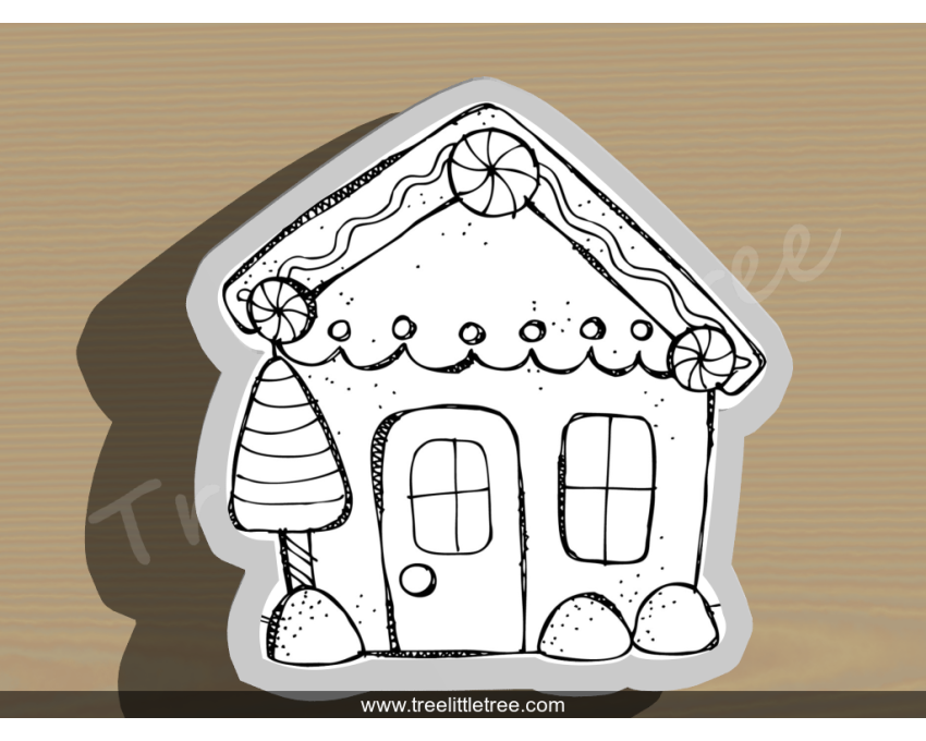 Gingerbread House Style 2 Cookie Cutter. Christmas Cookie Cutter