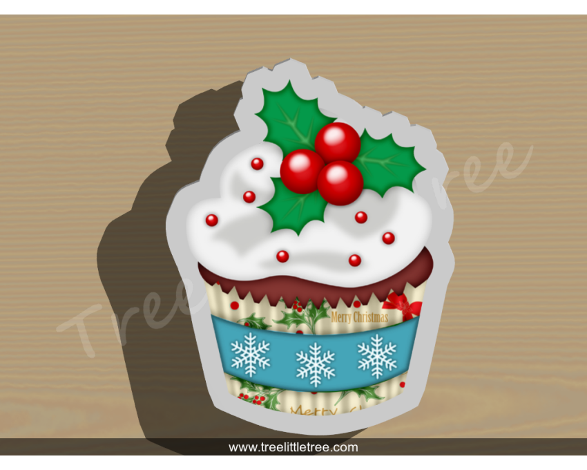 Christmas Cupcake Cookie Cutter. Christmas Cookie Cutter