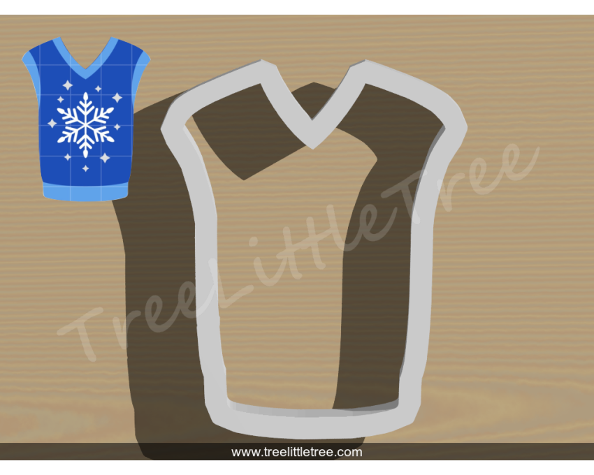 Winter Vest Cookie Cutter. Christmas Cookie Cutter. 