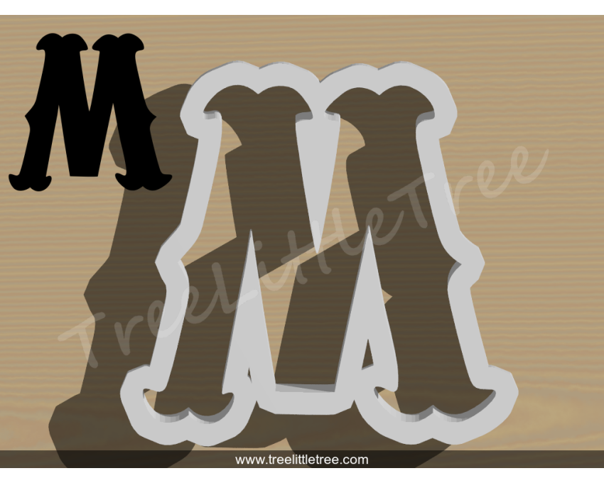 Carnival Letter M Cookie Cutter. Alphabet Cookie Cutter