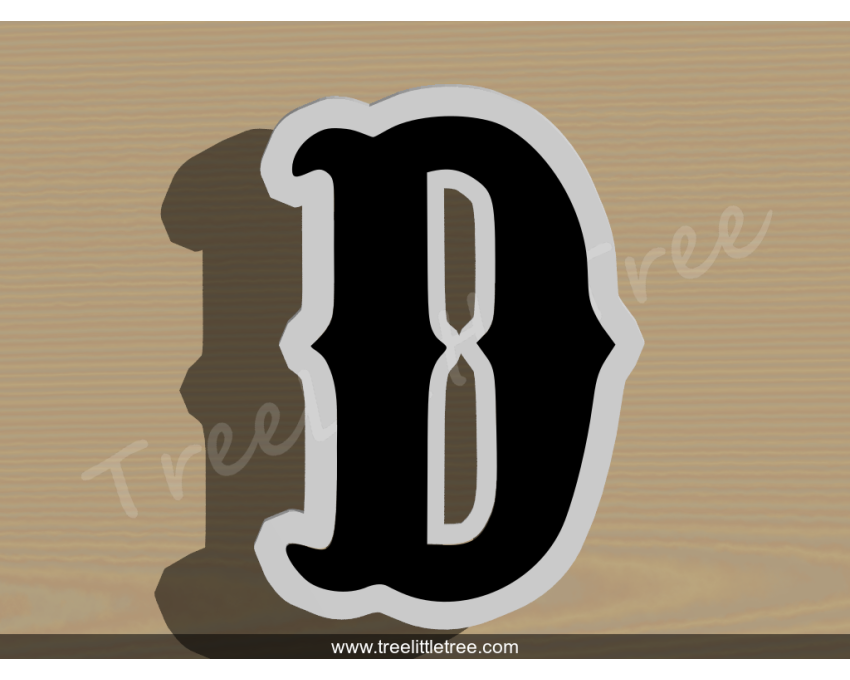 Carnival Letter D Cookie Cutter. Alphabet Cookie Cutter