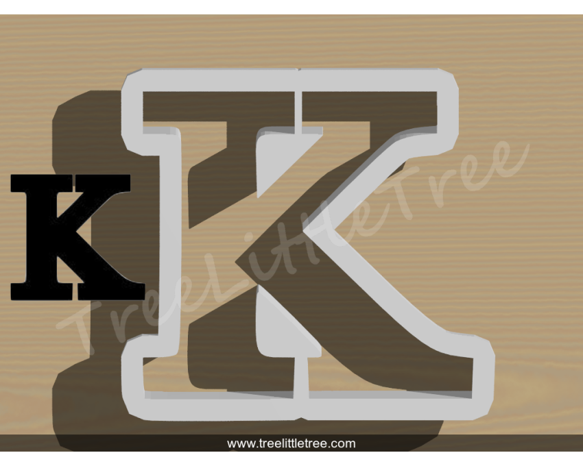 Greek Letter Kappa Cookie Cutter. Alphabet Cookie Cutter